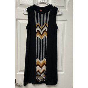 Missoni for Target Zig Zag Black Patchwork Sleeveless Sweater Dress Size XS